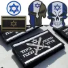 3D旗軍事戦術パッチイスラエル旗の刺繍スカルバナーキャップジャケットバッグのためのユダヤ士気バッジ