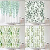 Shower Curtains Tropical Green Plant Leaves Palm Cactus Bathroom Curtain Frabic Waterproof Polyester With Hooks