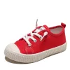 Unisex 2024 peuterjongen sneaker candy color girls casual schoenen glijden op elastische band sheos kids falt canvas schoenen school c12131