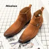 Bottes Misalwa Bottes italiennes pour hommes Zip Robe Robe Mens Boots 39 45 Gris Brown Spring Automne Men Chaussures