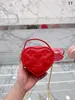 10A Retro Mirror Quality Core Pink Heart Handbag Girl Purse Patent Calfskin Designer Clutch Bag with Box B21