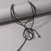 Choker Beautiful Ribbon Knotted Neck Chain Jewelry Stylish Shaped Pendant Necklace