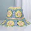 Bérets 2024 Chapeaux de paille pour femmes Crochet Panamas UV Protection Soleil Visor plage Femme Visors Femme pliable Été