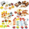 City Mini Food Toys Bâtiments de construction Hamburger Fries Pain Pain Pizza Dessert Food Chocolate Fish Biscuits Moc Bricks Kids Gift