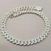 15 mm tweekleurige 18inch witgouden roségoud kleur groot ijsje uit Moissanite Miami hiphop sieraden Cuban Link Chain