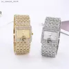 Orologi da polso semplice oro quadrato ES DONNE DONNA FASHIO CASA CASUALE Bracciale Ladies 2021 G Diamond Diamond Diarmale Female Quarzo Clock240409