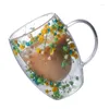 Mugs Clear Glass Mug Double Wall Cups Insulated Cup Material Beverages Suitable For And Cold Drinks