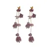 Серьги с серьгами роскошные хрустальные камни цветочная бабочка на кисточках длинная капля универсальная модная серьга для женщин -ювелирных изделий оптом