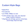 5 tipos Mylar Bags and Tube Soft Touch Children Zipper Bolsa de embalagem personalizada