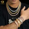 Hot Sale Hip Hop Jewelry 8mm Thin Nalband Armband Sterling Sier Moissanite Iced Out Cuban Link Chain