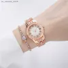 Wristwatches Women luxury brand es Fashion With Diamonds Rome Figures Design Ladies Quartz Stainless Steel Strap Bracelet Clock240409