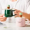 Tassen 360 ml kreative Keramikbecher Männer Frauen Mark mit Deckel Spoon Frühstück Kaffeetasse Paar Wasser Büro Tee Hausgebrauch