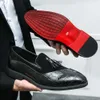 Het Italiaanse merk Suede heren Tassel Design Laafers slip-on handgemaakte hoogwaardige lederen bruiloft formele schoenen