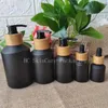Speicherflaschen leer DIY -Glas Praktische Sprühflaschen -Lotion -Creme mit Bambusdeckel Bunten Behälter