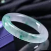 Bangle Good Floating Jadeite Flower Jade Round Bracelet Women Fine Jewelry High Burma Jades Bangles