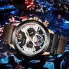 Montre-bracelets 2024 Lige Fashion Mens Watches Top Leather Watch For Men Sport Chronograph Militar