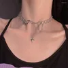 Hänge halsband koreanska söt fjäril choker halsband uttalande flickvän gåva söt rostfri kedja smycken collier femme 2024
