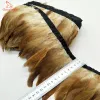 Chengbright Nice 10 yards Natural Chicken Rooster Tail Feathers Trims Strip for Wedding Party Clothing Rooster Pluat Trims DIY