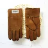 Winter Thickened Children's Sheepskin Fur Gloves Boys and Girls Windproof Warm Students Cold-Proof Leather Finger Gloves