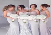 2020 Pale Gray v Deck Bridesmaid Dresses Mermaid Satin Tulle Maid of Honor Wedding Guest Guw Country Party Wear4882392