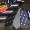 Neck Ties COVHERlab high-end mens formal attire business gray jacquard stripes high-end feel hand tied polyester tie mensQ