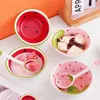 Cartoon Porcelain Watermelon Strawberry Design Rice Bowl Soup Spoon Kitchen Tableware Cutlery Set Dinner Accessories2. Rice Bowl Soup Spoon