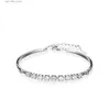 Bangle Deluxe Platinum Pt950 Bracelet Moissanite Diamond Bracelet Rowed Diamond Bracelet Womens Wedding Jewelry Gifts yq240409