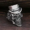 Punk Hip Hop Skull Magician Ring For Men Fashion 14K Gold Biker Skull Ring Personality Jewelry Gift