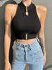 Tanks pour femmes Camis Abrin Femmes sans manches Sans manches couchage top top sexy fashion y2k top élastique Solid Top J240409