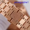 Fashion AP Wrist Watch Epic Royal Oak 15400 eller Mens Watch 18K Rose Gold Black Face Automatisk Mekanisk Swiss Famous Watch Luxury Gold Watch Diameters 41mm