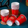 Disposable Cups Straws 50pc/Pack 250ml Paper Wedding Tea Milk Cup Coffee Drinking Accessories Party Supplies Accept Customize