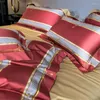 Ensembles de literie de bonne qualité à rayures numériques imprimées 140s en coton en coton couette couvercle de lits de créateurs de lits luxe