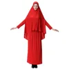 Ubranie etniczne 2PCS Muzułmańskie kobiety z kapturem napowietrzne Khimar Tube Spódnica Eid Ramadan Islam Modlitwa odzież Dubai Abaya Hijab Kaftan Robe