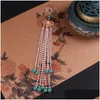 Broches broches élégant perle perle long pavage papillon femme hanfu ornement cheongsam accessoire bijoux de mode de style chinois dhrpu