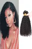 Cabelo de cabelo virgem brasileiro Cabelo cacheado 4 Facos de cabelo humano para mulheres negras tece a cor natural9150869