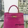 Handbag Crocodile Leather 7A Quality Sewn 25cm real real toZQNDAMU7