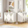 Tribesigns Modern White Storage Cabinet Set, Freestanding Floor Cabinet, Classic 59 inches Sideboard, Wood Buffet Cabinet