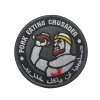 Varkensvlees eten Crusader geborduurde patches kruistochten haak en loop badge templars stickers militaire tactische appliques voor kleding