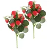 Party Decoration 2 PCS Simulation Strawberry Bouquet Artificial Wedding Fake Plant Decor Ornament Pvc Small Fruit Office Fruits Supplies