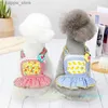 Hondenkleding Hondenkleding Zomerjurk Schattig bloemvestrok Rok voor kleine 96 geruite kanten rokken bruiloft Princess Puppy Come Spring Pet Deskleding L46