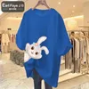 Summer Cartoon Tshirt Cotton King Size Womens Cute Rabbit Print Kawaii Plus 240409