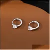 Hoop Huggie Moles d'oreilles Anenjery Small Love Heart For Women Girl Shiny Sier Color Zircon Bijoux Daily Bijoux S-E1341 Drop Livrot Dhtda