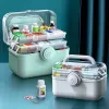 Medicine First Aid Kit 3 Layers Large Capacity Pill Cases Portable Organizer Boxes Family Emergency Pharmacy Storage Container