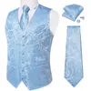 Mode Mens Green Paisley Business Vest Chaleco Hombre Luxury Wedding Red Waistcoat Slips Fick Square Cufflinks Free Ship 240325