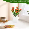 Decoratieve bloemen kunstmatige oranje potplanten decor mini faux indoor nep ornamenten bonsai decoraties huis klein