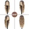 Ombre Long Blonde spets för kvinnor 28 tum mellersta del Curly Wavy Natural Looking Syntetisk värmebeständig fiber peruk hår peruker s