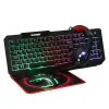 Combos 4pcs Gaming Keyboard и мыши с проводной подсветкой.
