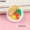 6Pcs Dollhouse Mini Dim Sum Platter DIY Miniature Landscape Fairy Garden Decor Pretend Food Ornaments Doll House Accessories