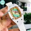 Women's Richardmill Watch Leisure Small Automatic Mechanical Versatile Fashion Personality Cotton Candy White