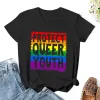 LGBTQ Protect Youth Queer T-shirt Gay Pride T-shirt Tops Plus Tops T-shirt grafici per donne magliette grafiche